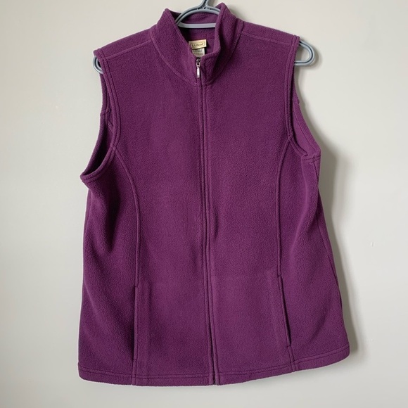 l.l. Bean Women's Purple Fleece Vest -  Size Large Regular - Picture 1 of 4